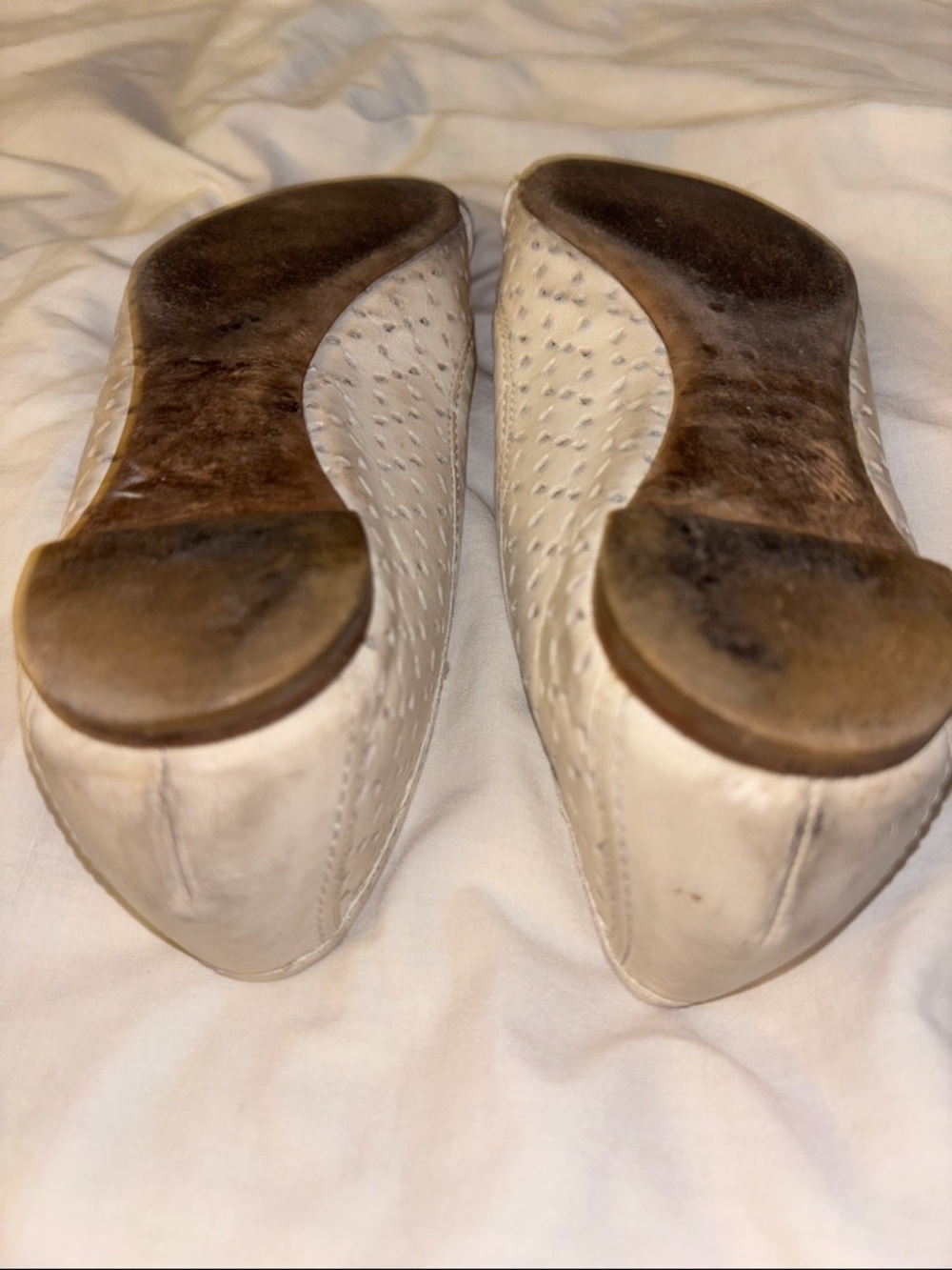 Christian Dior Women’s Cream Perforated Buckle Flats - Picture 9 of 11